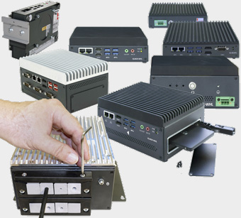 Kompakte - lüfterlose - PCs für den Dauerbetrieb zur Datenerfassung oder Überwachung mit unterschiedlicher Rechnenleistung und Anschlüssen